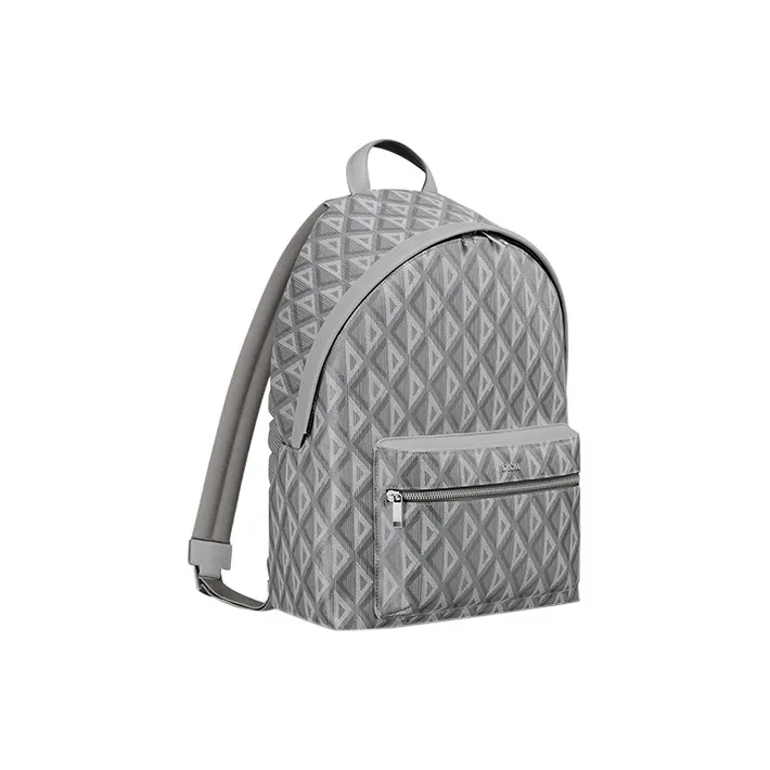 DIOR Canvas Cow Leather Patchwork Backpack Regular Men's Gray-1