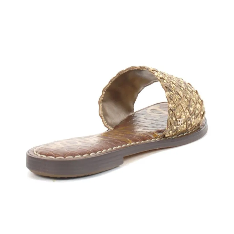 SAM EDELMAN Geraldine Slide Slippers Women's Taupe Snakeskin Print-3