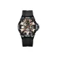 Black Case Black Rose Dial Vinyl Strap