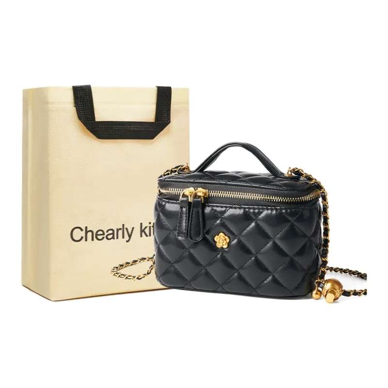 Chearly Kitity Refined Shoulder Bag, Crossbody Bag, Handbag Trumpets Women's Classic Black/Milkshake White-0
