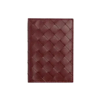 Bottega Veneta Intrecciato Lambskin Passport Holder Women's Cherry