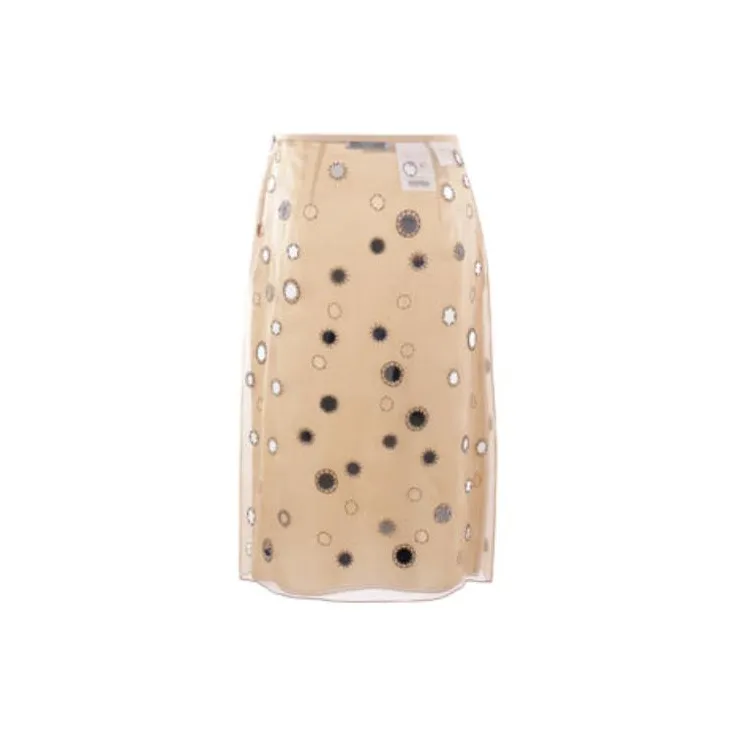 PRADA Embroidered Straight Hem Skirt-1