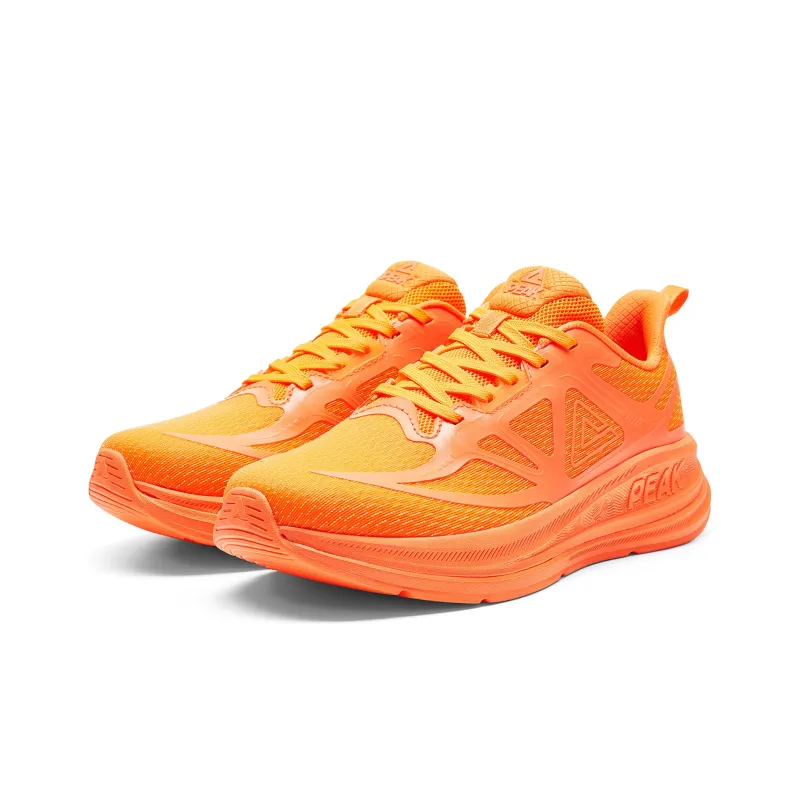 PEAK Cushioning Breathable Lightweight Rebound Low Top Running Shoes Men's Flame Tangerine-2