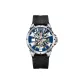 White Case Blue Dial Vinyl Strap