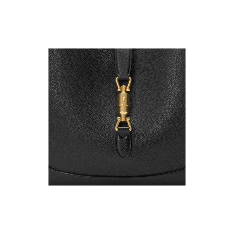 GUCCI Jackie 1961 Leather Crescent Shoulder Bag Shoulder Bag Medium Size Women's Black-8