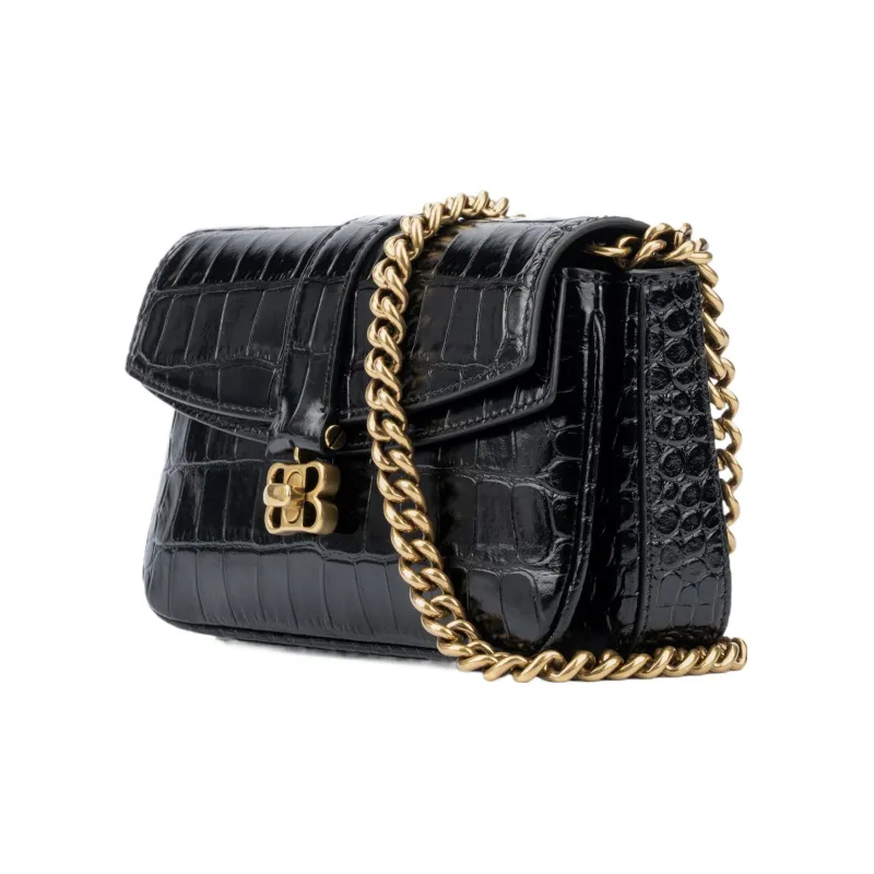 Balenciaga Calfskin Portable Crossbody Bag Shoulder Bag Women's Black-1