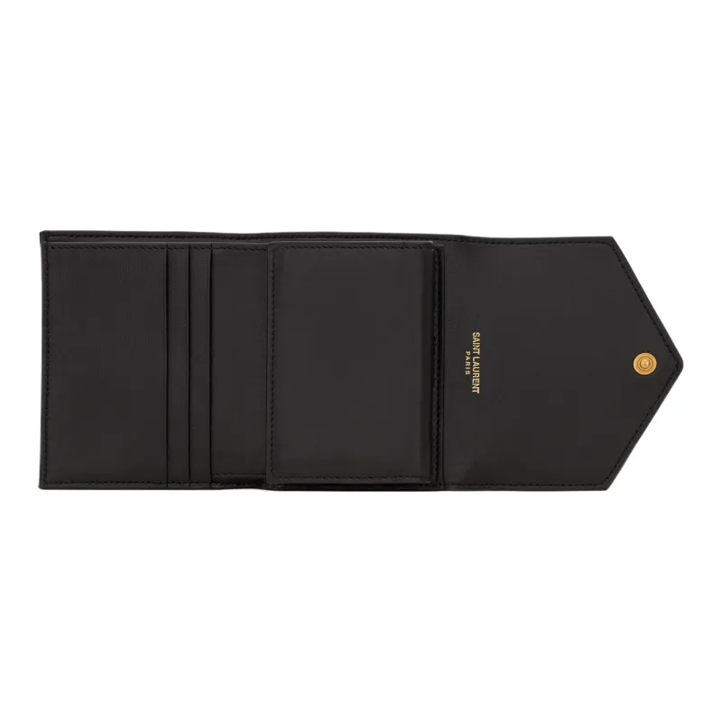 SAINT LAURENT Leather Wallet Regular Women's Black-4