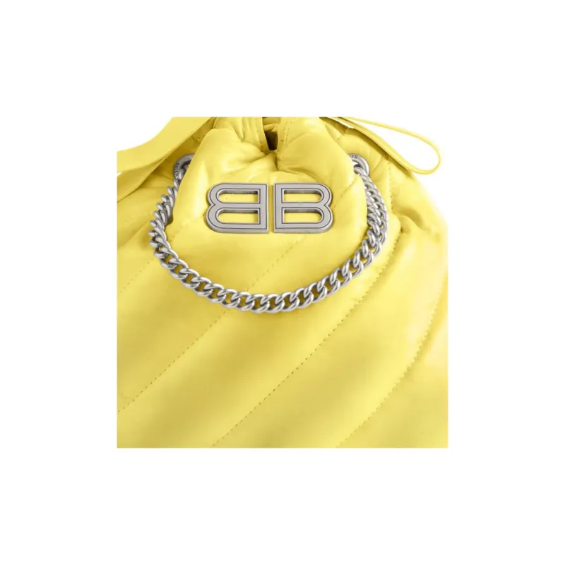 Balenciaga CRUSH Calfskin Shoulder Bag Crossbody Bag Extra Small Women's Yellow-5