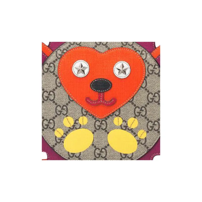 GUCCI Canvas Round Cake Bag Shoulder Bag Crossbody Bag Regular Kids' Red/multicolored-6
