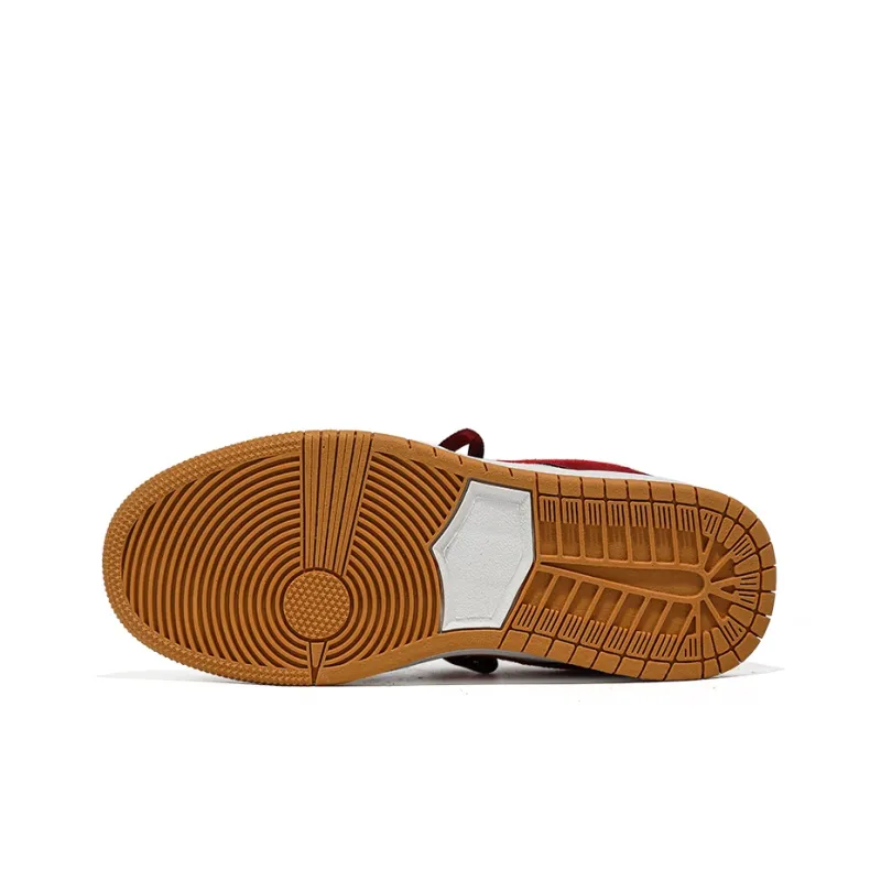CVOJOO Gift Box Set Wear Resistant Low Top Skateboard Shoes Unisex Burgundy-4