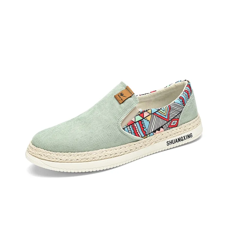 Binary Low Top Canvas Shoes Men's Green-1