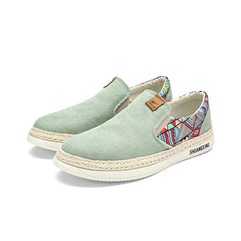 Binary Low Top Canvas Shoes Men's Green-2