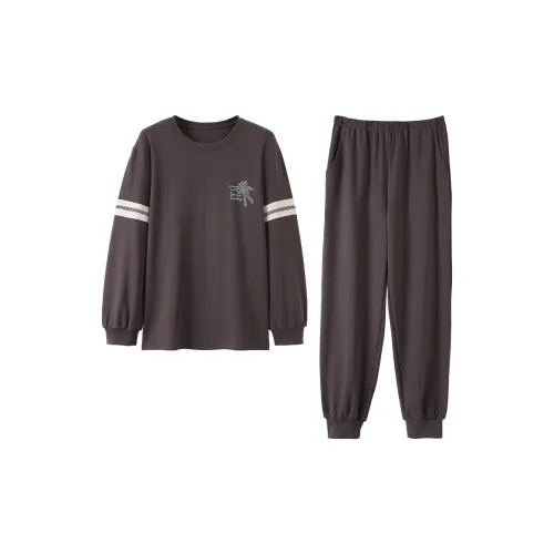 WOLFSFUL Pajama Set Men's Chocolate Brown