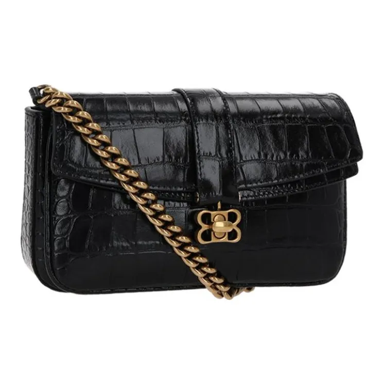 Balenciaga Calfskin Portable Crossbody Bag Shoulder Bag Women's Black-2