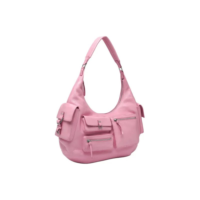 Blumarine Buffalo Leather Handbag Shoulder Bag Large Size Women's Pink-1