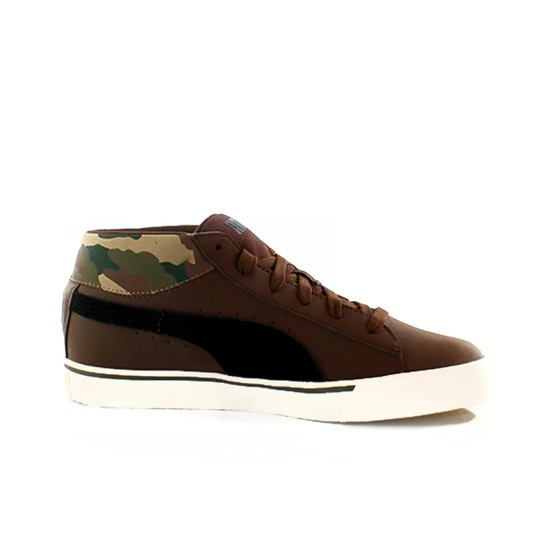 PUMA S Mid Rugged Slip-Resistant Balanced Lightweight Mid-Top Skateboard Shoes Men's Brown-2