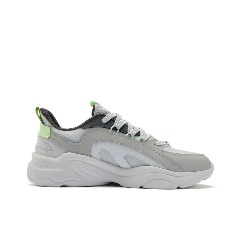 QIAODAN Non-slip Lightweight Low-Top Casual Shoes Men's Gray Silver-1