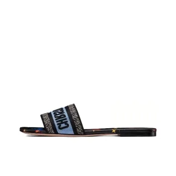 DIOR Dway Slide Sandals Black Multicolor Women's
