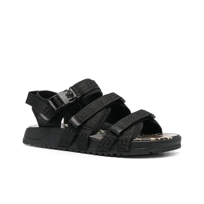VERSACE GRAECIA Stylish Sandal Men's Black-2