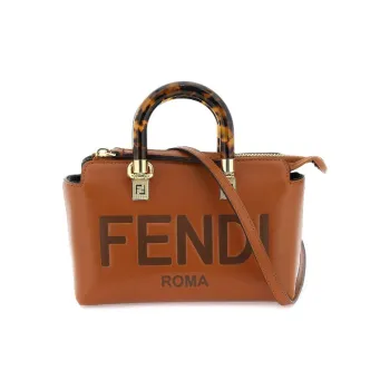 FENDI By The Way Series Calfskin Boston Bag, Shoulder Bag, Crossbody Bag, Handbag Mini Women's Brown