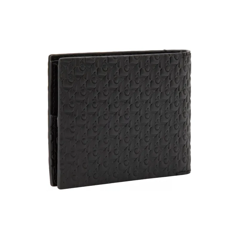 CK/Calvin Klein Cow Leather Card Holder Wallet Regular Men's Black-1