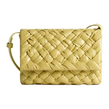 Bottega Veneta Calfskin Messenger Bag, Shoulder Bag, Crossbody Bag Trumpets Men's Yellow