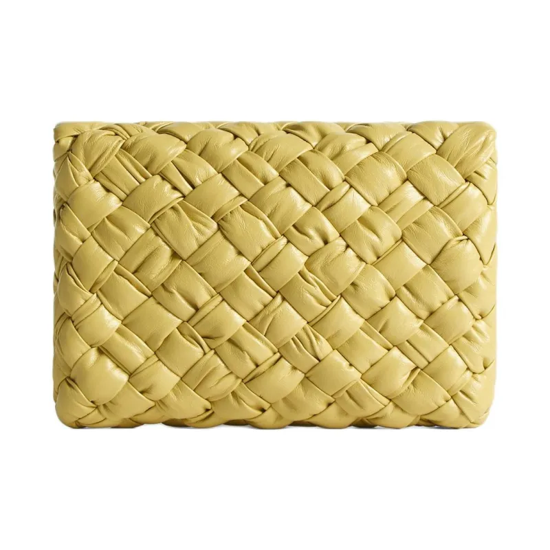 Bottega Veneta Calfskin Messenger Bag, Shoulder Bag, Crossbody Bag Trumpets Men's Yellow-2