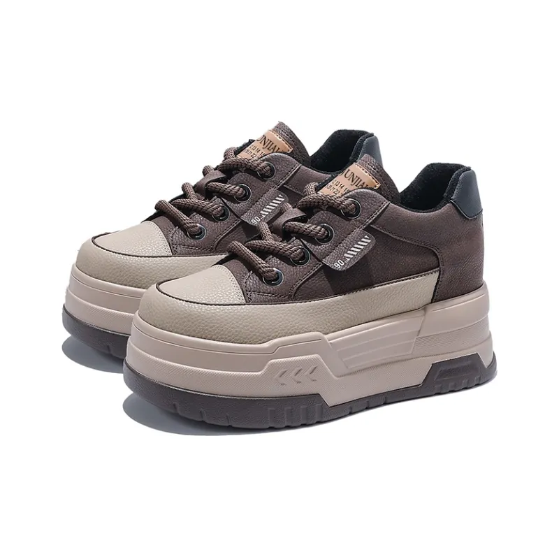 Junjali Abrasion Resistant Height Increasing Low Top Casual Shoes 8cm Women's-1