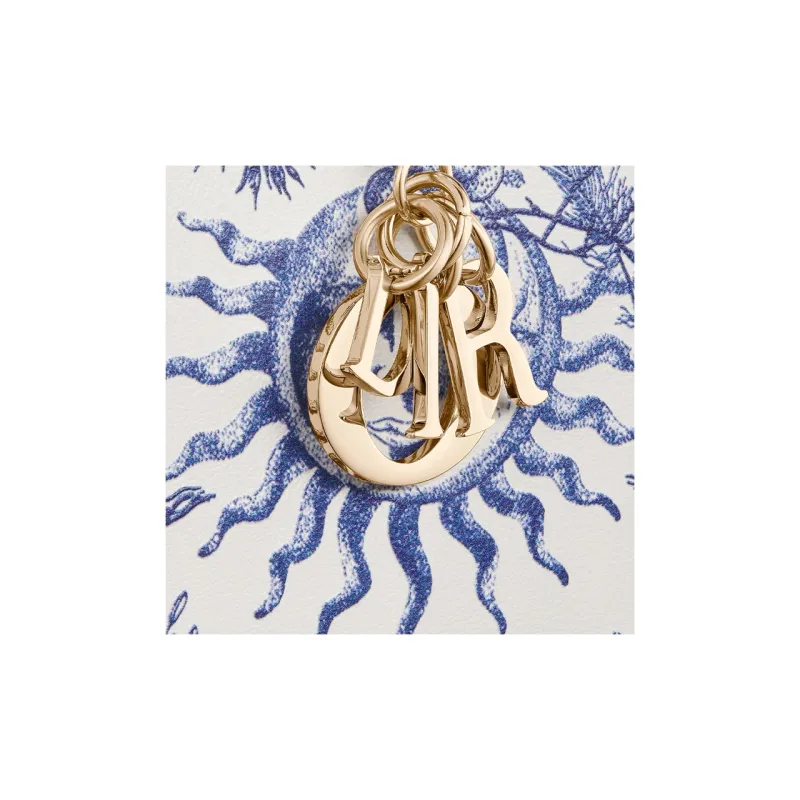 DIOR Lady Dior Calfskin Wallet Mini Women's Blue-4
