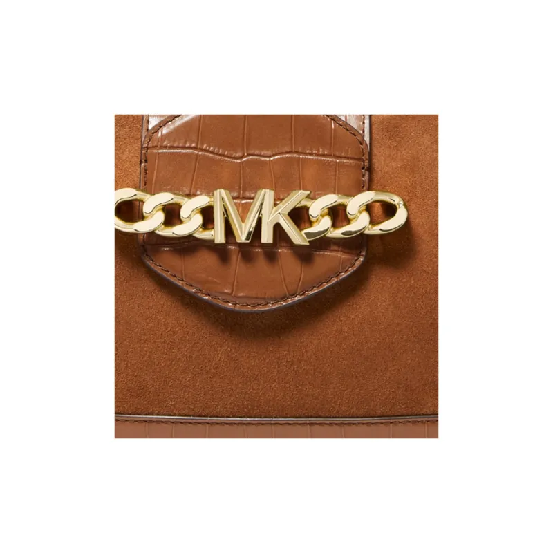 MICHAEL KORS Hally Cow Leather Shoulder Bag, Handbag, Crossbody Bag, Shoulder Bag Women's Brown-3