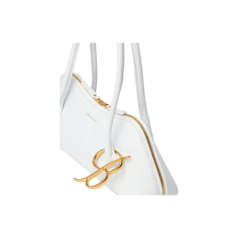 Blumarine Leather Handbag Shoulder Bag Women's White-3
