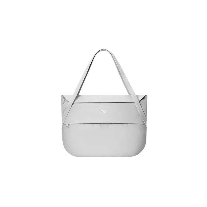 MAH Recycled Polyester Handbag, Shoulder Bag Unisex Gray White Paint/Obsidian Black-5
