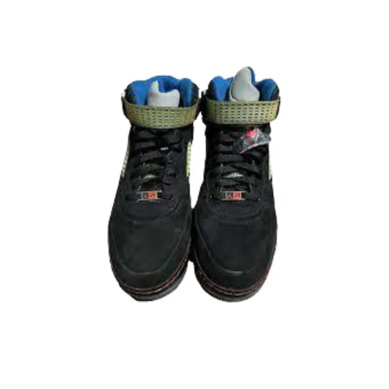 Jordan Ajf 5 Black Blue Ribbon Varsity Red-3