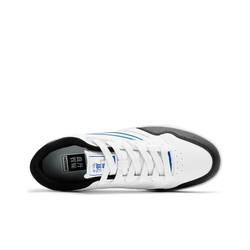QIAODAN Wear Resistant Balance Low Top Skateboard Shoes Men's White Black-3