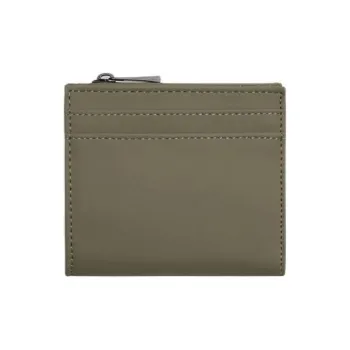 ZARA Polyurethane Coin Purse Card Holder Men's Khaki Green