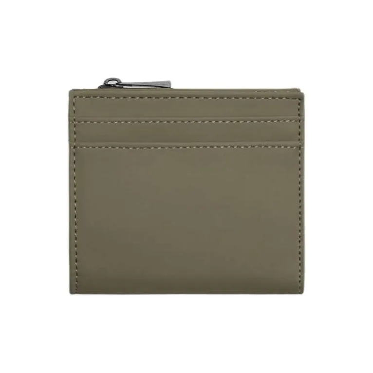 ZARA Polyurethane Coin Purse Card Holder Men's Khaki Green-0