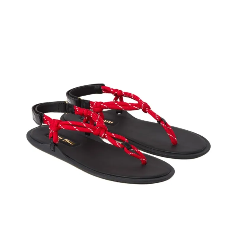 MIU MIU Cord-strap Leather Sandals-3