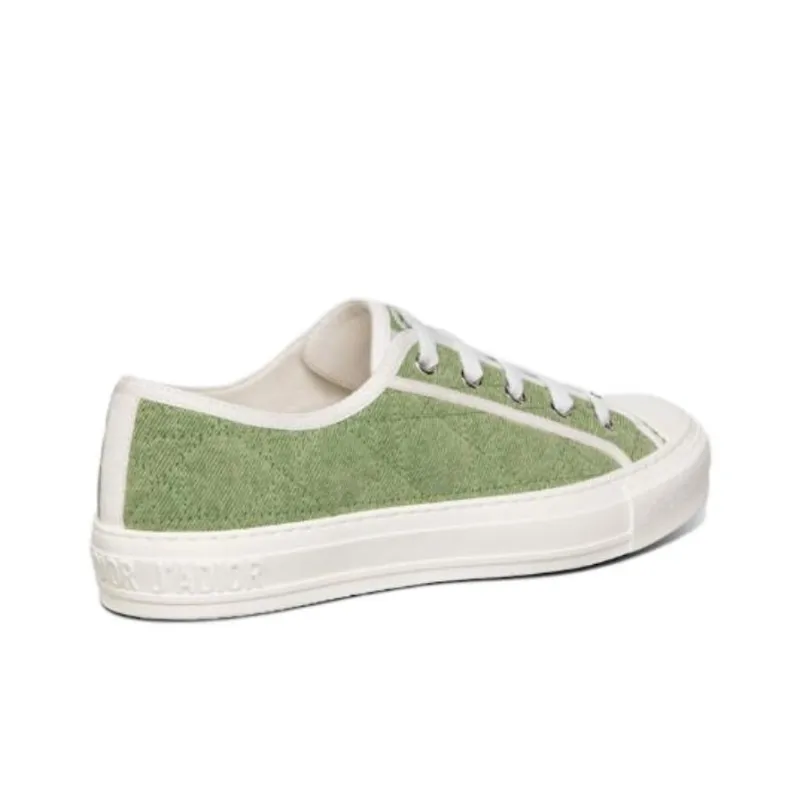 DIOR Walk'N'DIOR Low Top Green Faded Cannage Embroidered Denim Women's-3