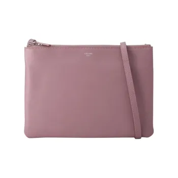 CELINE Trio Grained Calfskin Shoulder Bag Crossbody Bag Women's Rose