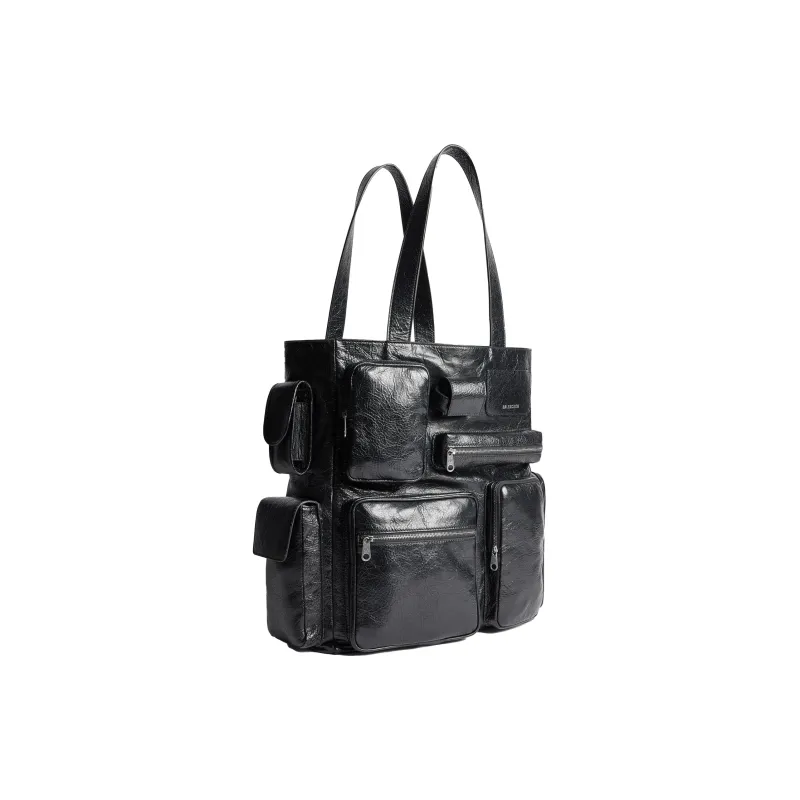 Balenciaga Superbusy Lambskin Tote Bag, Shopping Bag, Handbag Men's Black-1