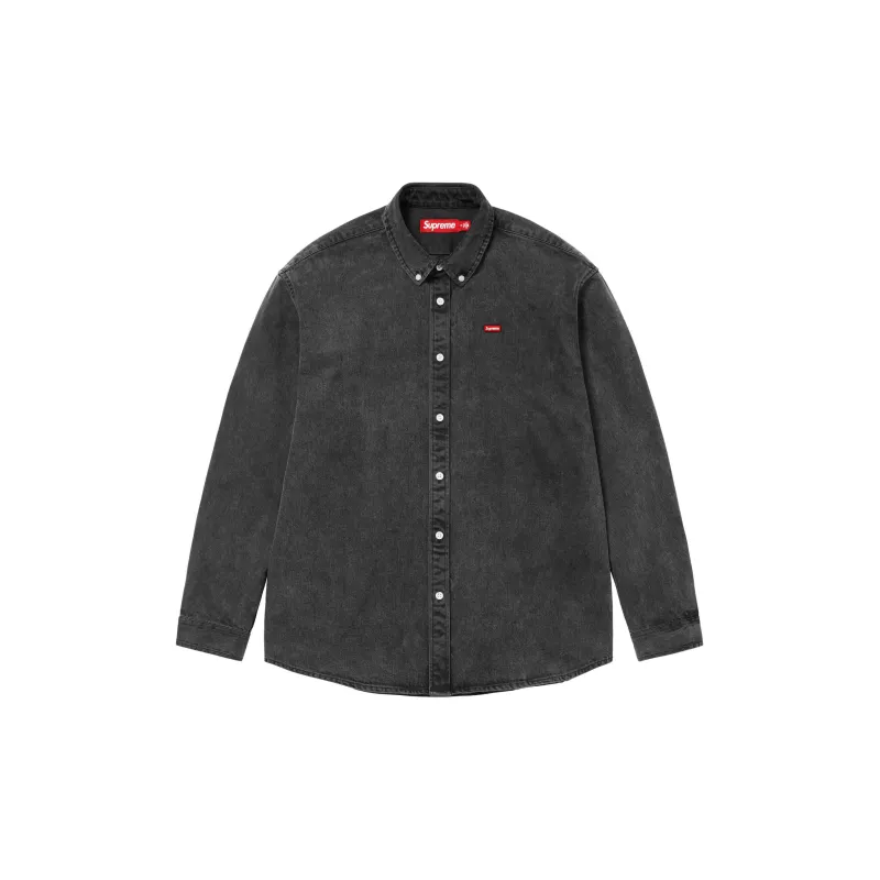 Supreme Small Box Shirt Washed Black/Washed Black M - POIZON 