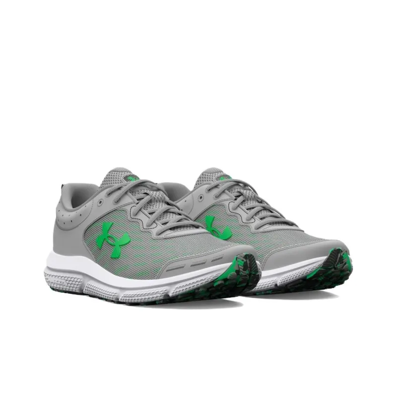 Under Armour Charged Assert 10 Abrasion Resistant Breathable Low Top Running Shoes Men's Gray Green-2