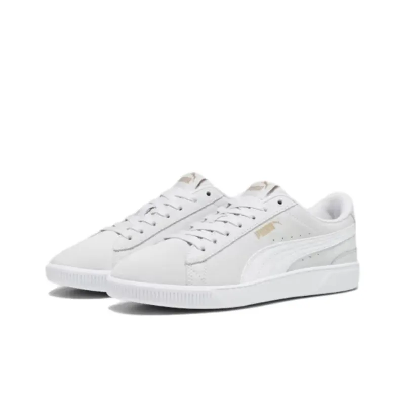 PUMA Vikky V3 Anti Slip Wear Resistant Low Top Skateboard Shoes Women's Gray White-2