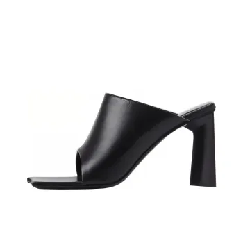 Balenciaga Moon Calfskin High Sandals Black Women's