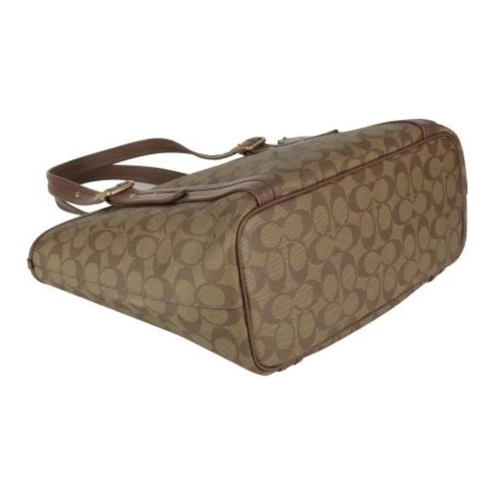 COACH Canvas With Leather Canvas Bag, Tote Bag, Shopping Bag, Handbag, Shoulder Bag Women's Khaki-3