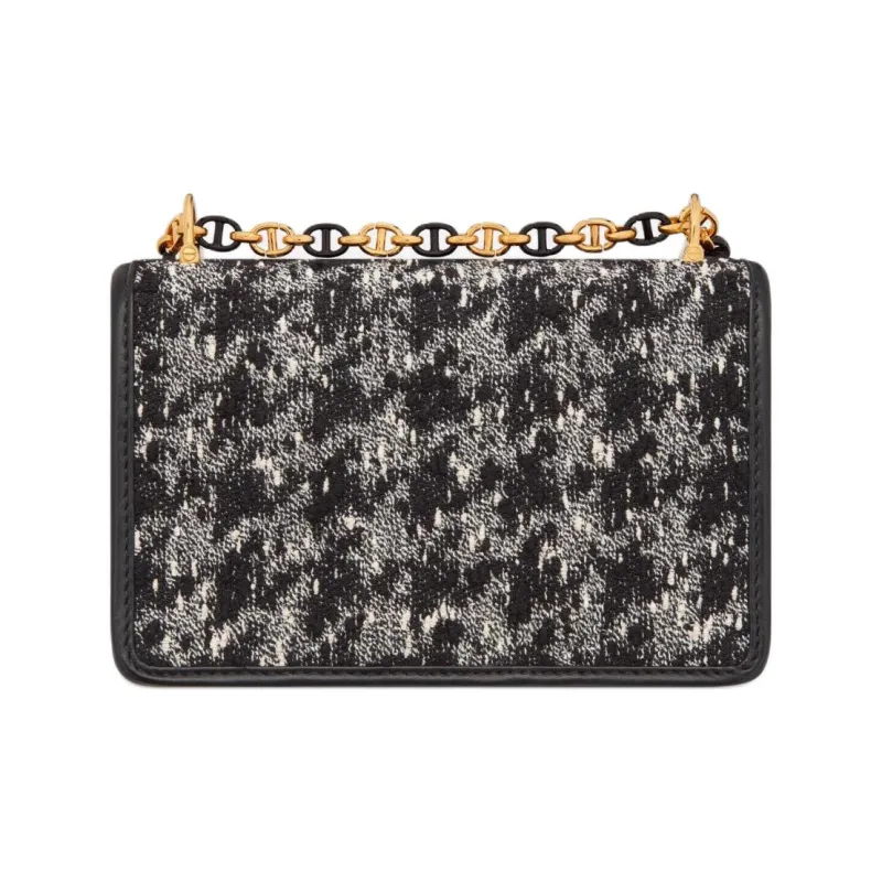 DIOR Caro Flannel Embroidery Crossbody Bag, Shoulder Bag Women's Black-3