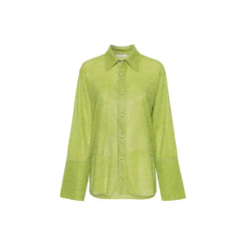 Oséree Metallic-threading Bell-sleeve Shirt