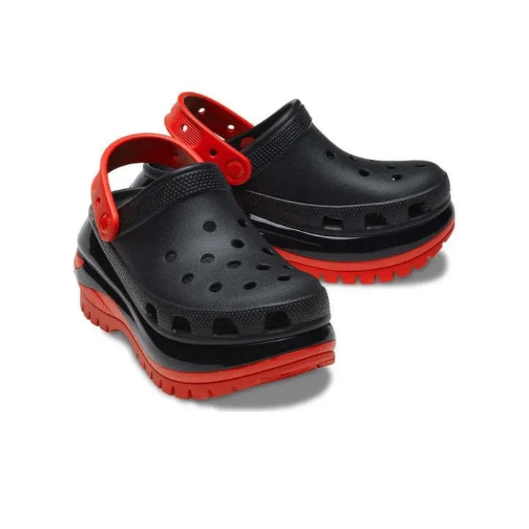 Crocs Mega Crush Clogs Unisex Black Red-3