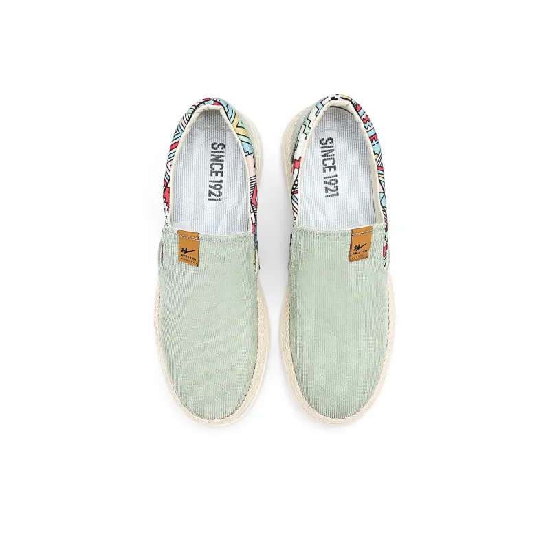 Binary Low Top Canvas Shoes Men's Green-3