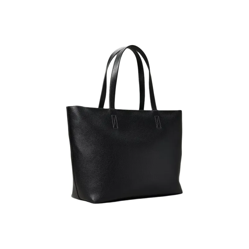 CALVIN KLEIN Polyurethane Tote Bag Shopping Bag Shoulder Bag Handbag Regular Women's Black-1